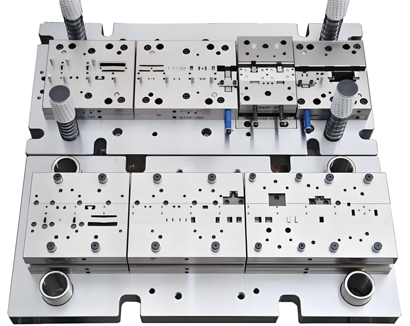 Precision stamping tool and stamped metal components